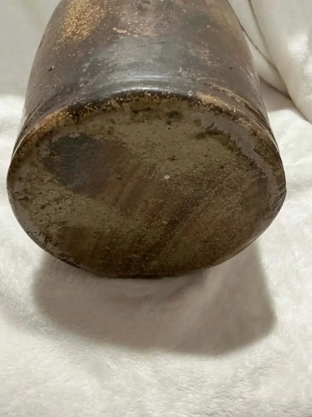 Antique Stoneware Storage Jar Crock Brown Glaze